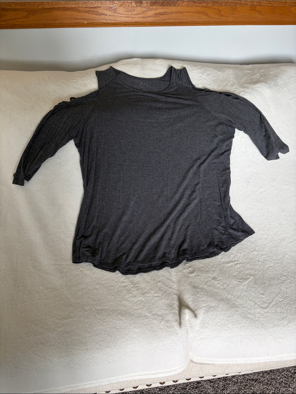 Maurices Charcoal Cold-Shoulder Knit Top